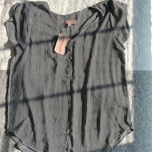 Philosophy striped short sleeve blouse